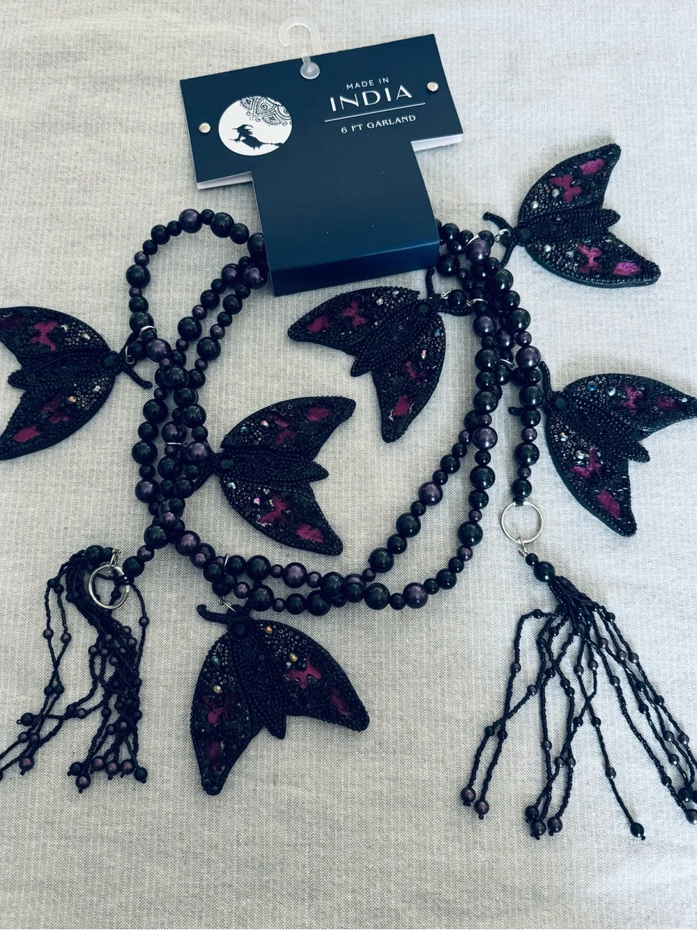Moth Gothic Halloween Beaded Garland